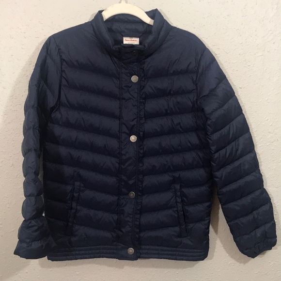Hannah Andersson Navy Blue Down Filled Puffer Jacket size 160 = US Size 14-16